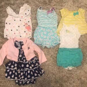 Lot of girls newborn - carters rompers / dresses